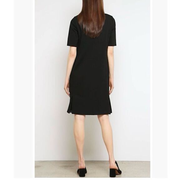 Lafayette 148 New York Women’s Black Cyra Lace Panel Square-neck Dress - Picture 4 of 12